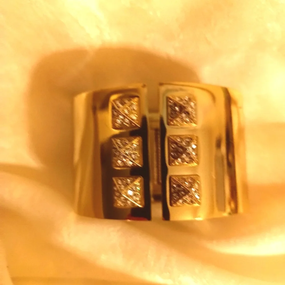Victoria Secret gold tone and rhinestone large cuff bracelet